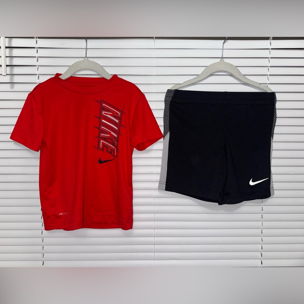 Nike Red Tee and Black Shorts Combo